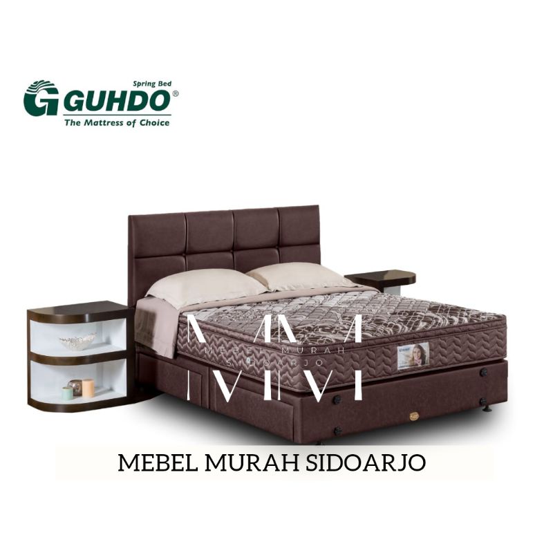 Set Guhdo Springbed Divan Drawer Laci Standard Plushtop 160x200 180x200 200x200 Kasur Set Springbed 