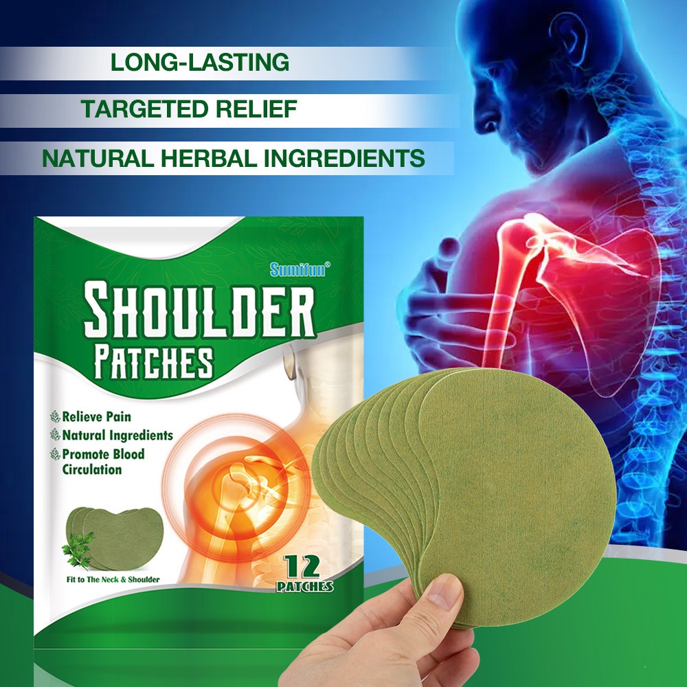 Sumifun Shoulder Patch 12PCS Relieves Pain Around Shoulder,Promote Health Shoulder,Waist, Legs And Knees - Koyo Patch Pereda Nyeri Bahu dan Leher,Natural Ingredient Nyeri Bahu dan Leher Patch Herbal Plaster Sticker