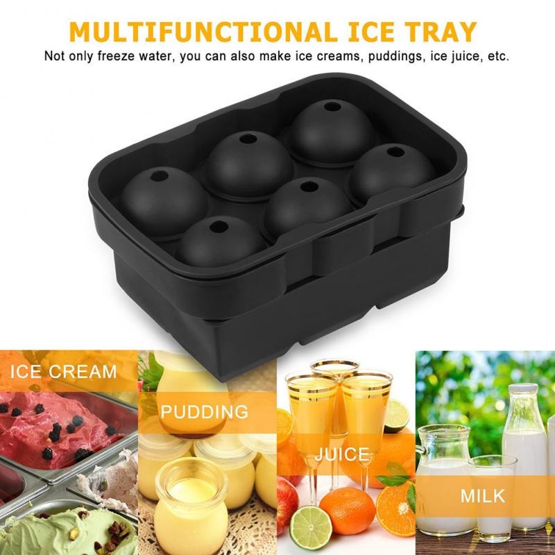 Cetakan Es Batu Ice Cube Tray Cube + Ball 2 PCS - CW76685 - Black