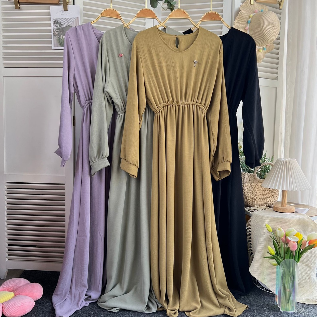 Dress Wanita Korea / Maxi Fashion Casual Lengan Panjang / Tunik Long E.36