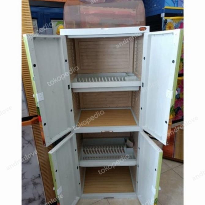 Termurah Rak Piring Plastik Merk Naiba 4 Susun /Lemari Plastik Rak Piring New