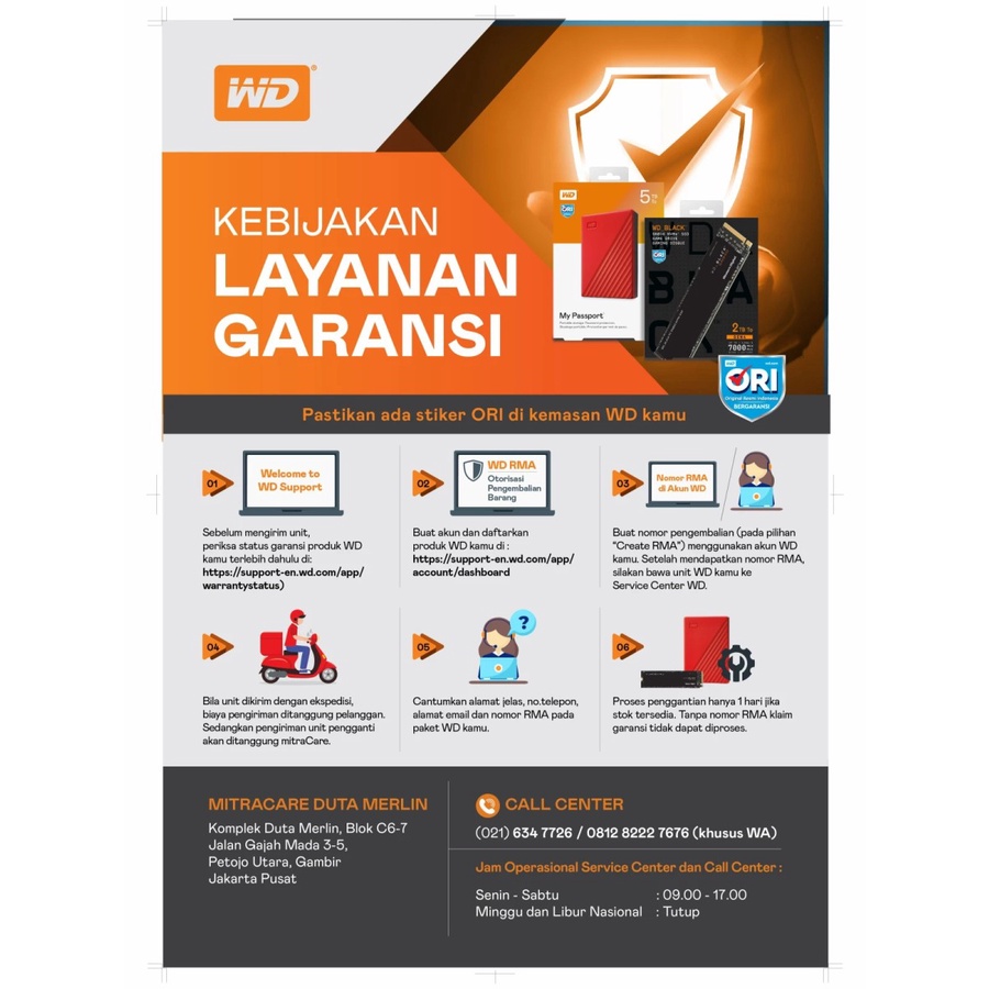 WD Blue 4TB HDD Hardisk Internal 3.5&quot; untuk PC GARANSI RESMI | Hard Disk WD40EZAZ