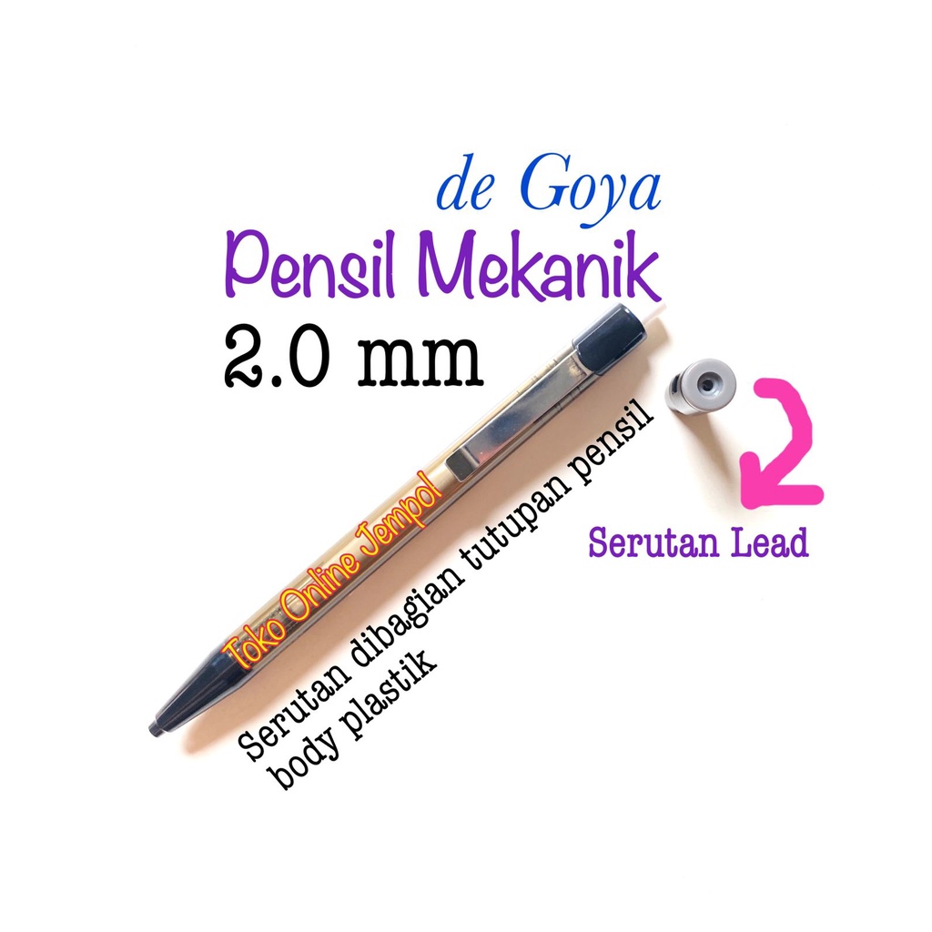 

lead bentuk FLAT Pensil Mekanik Pipih Gepeng de Goya pencil degoya mechanical de goya ATK1471DG