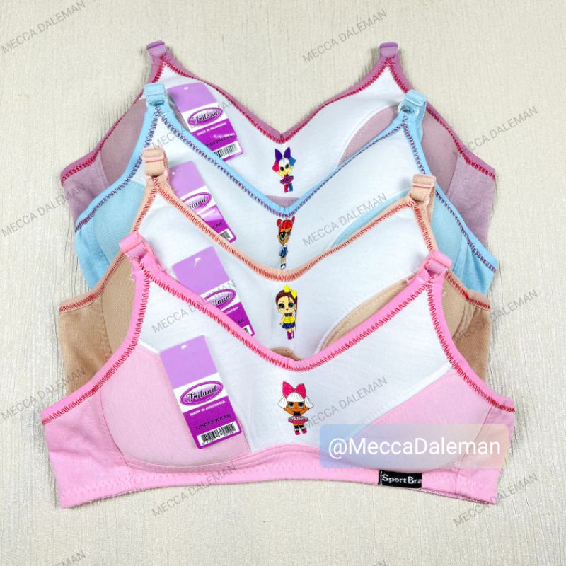 Bra Bh Sport Anak Remaja SD SMP SMA Dewasa Triland Motif Dua Warna Murah Tanpa Busa Tanpa Kawat