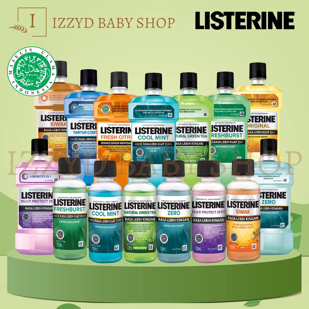 LISTERINE Listerin obat kumur Antiseptic Mouthwash Obat Kumur Antiseptik  100 ml / 250 ml bau mulut