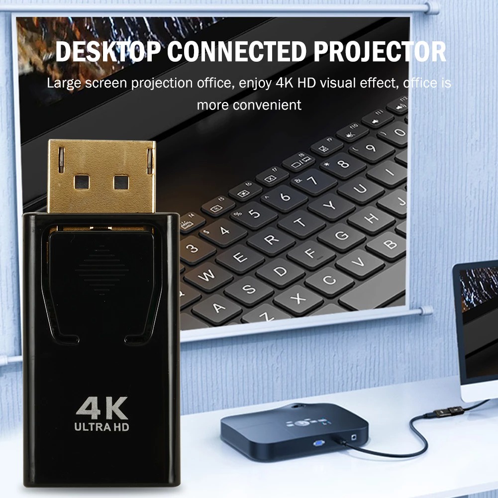 Adaptor DisplayPort to HDMI 4K for TV Projector PC - DP4 - Black