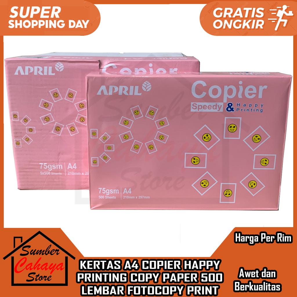 

Kertas Hvs A4 April Copier Happy Printing 75gsm 1 Rim 500 Lembar Paper Cetak Printer Fotocopy Print Copy Paperline F4 One Paperone Sidu Ivory Buku Karton Carton Putih Doff Tebal Halus Art