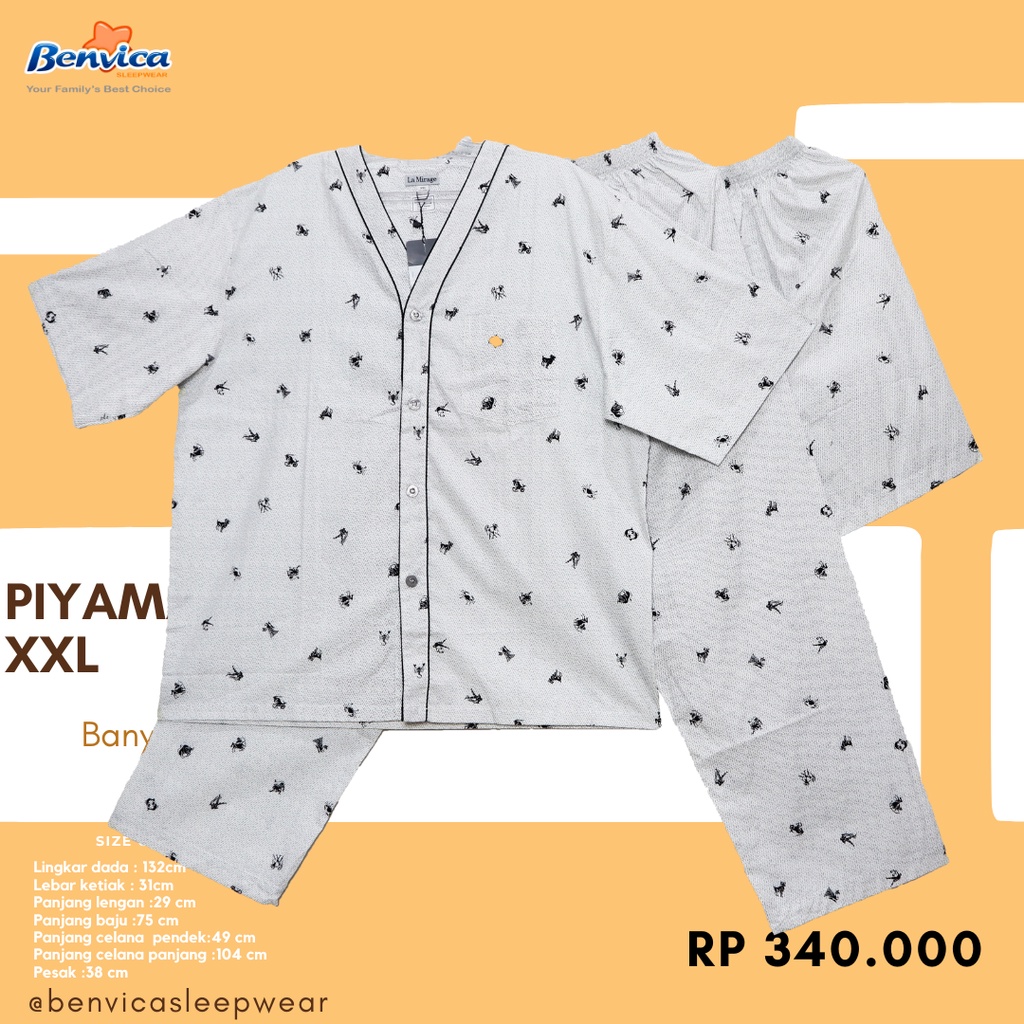 BENVICA BAJU TIDUR PIYAMA LAKI-LAKI DEWASA KATUN XXL LA MIRAGE