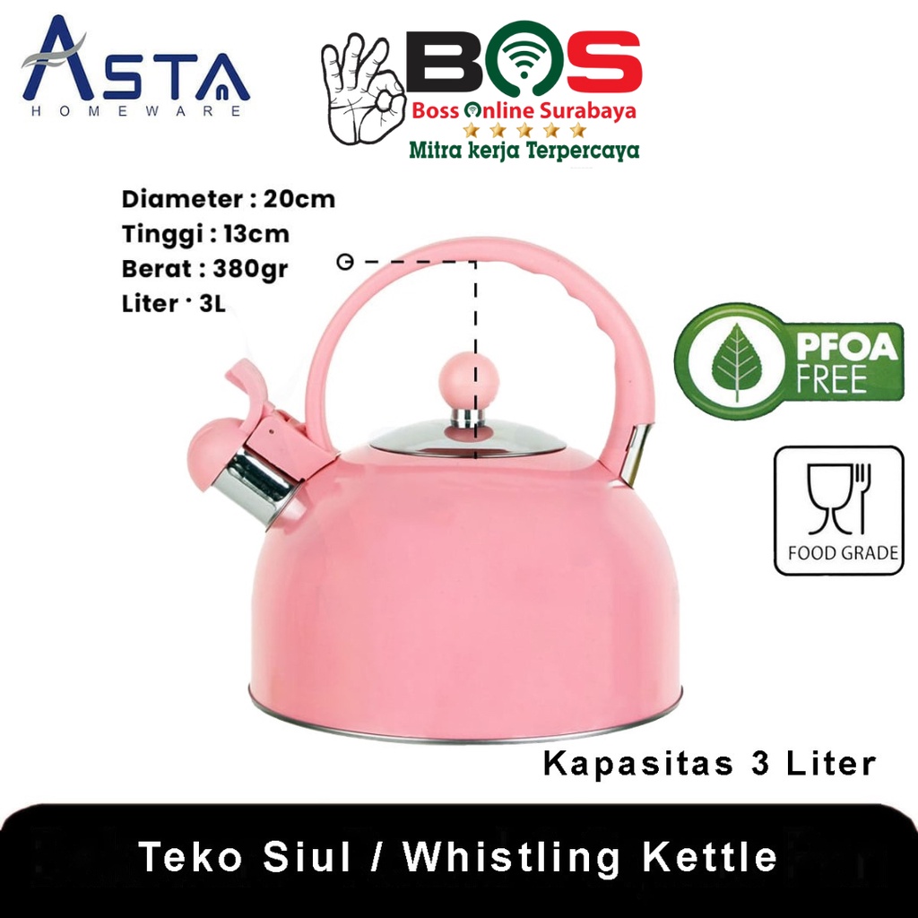 Asta ASWK 01 Teko Siul Valentina Whistling Kettle 3L