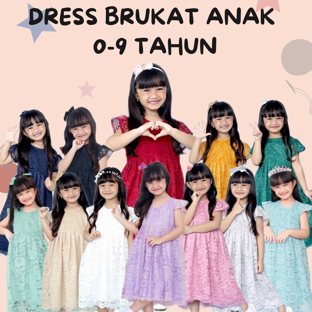 DRESS BRUKAT ANAK PRINCESS 0-9 TAHUN PAUD SD