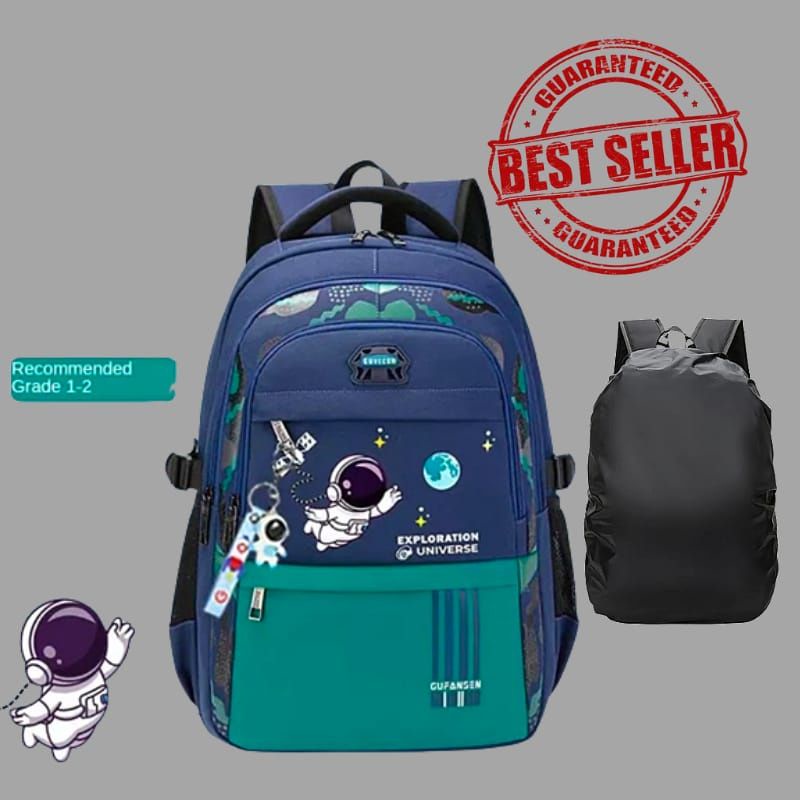 Tas Ransel Astronot Terbaru Tas Ransel Anak Laki laki Sekolah SD SMP Gratis Raincover