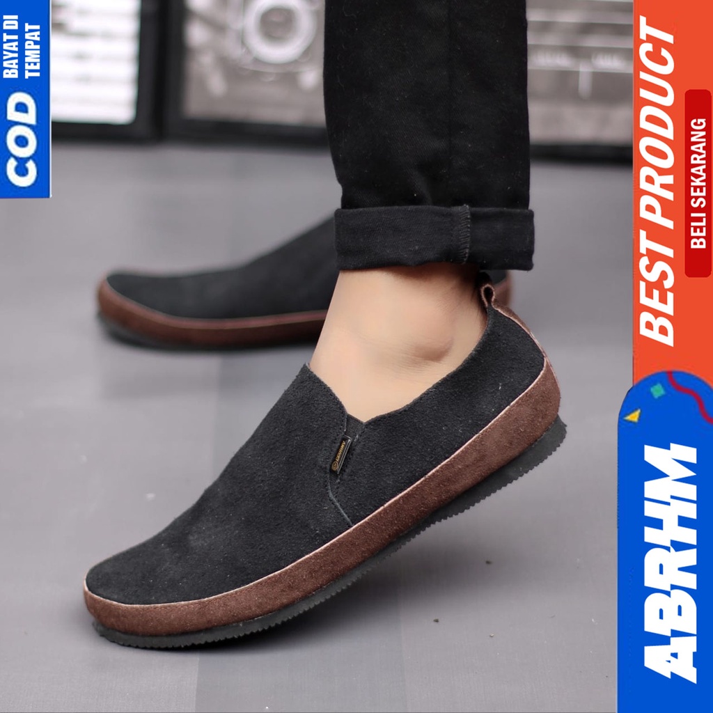 MARIO Sepatu Slip On Pria Sepatu Pria Casual Sepatu Slip Antislip Slop Kerja Kantor Cowok/Cowo Ori Sepatu Kasual Kekinial Santai Murah Terlaris