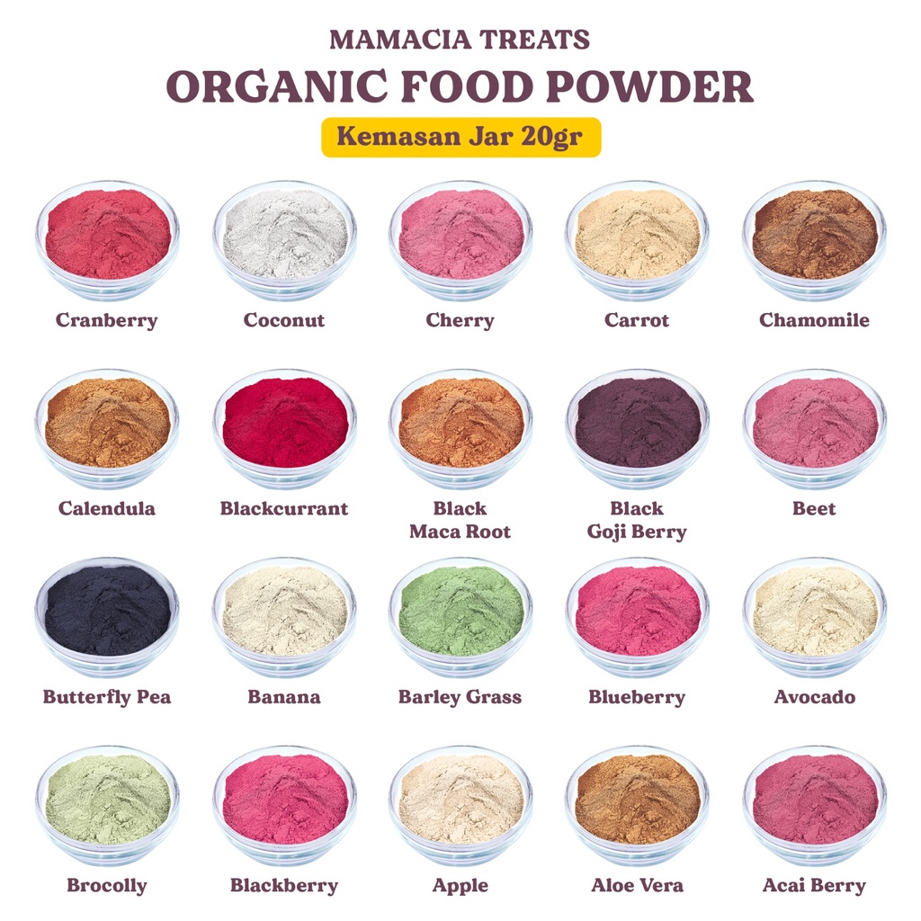 

Mamacia Treats Organic Food Powder Pure Bubuk Murni Food Grade