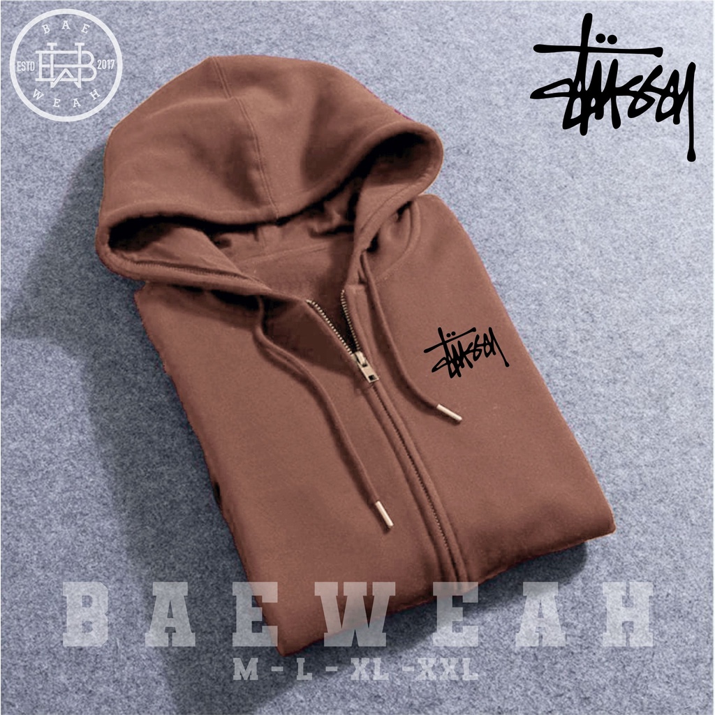 TERMURAH !! COD Jaket Sweater Hoodie Pria Distro stussyOriginal Big Size Jumbo M - XXL