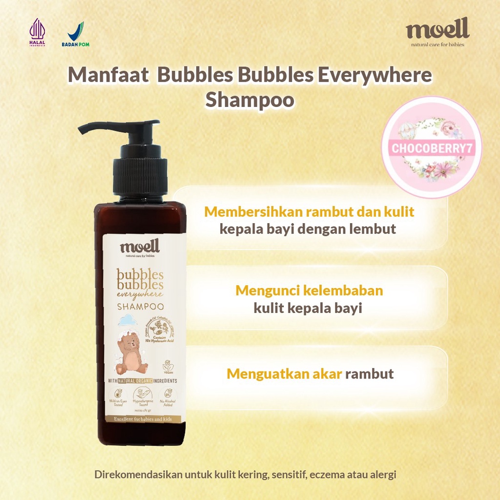 Moell Bubbles Bubbles Everywhere Shampoo / Shampoo Baby 185 ml