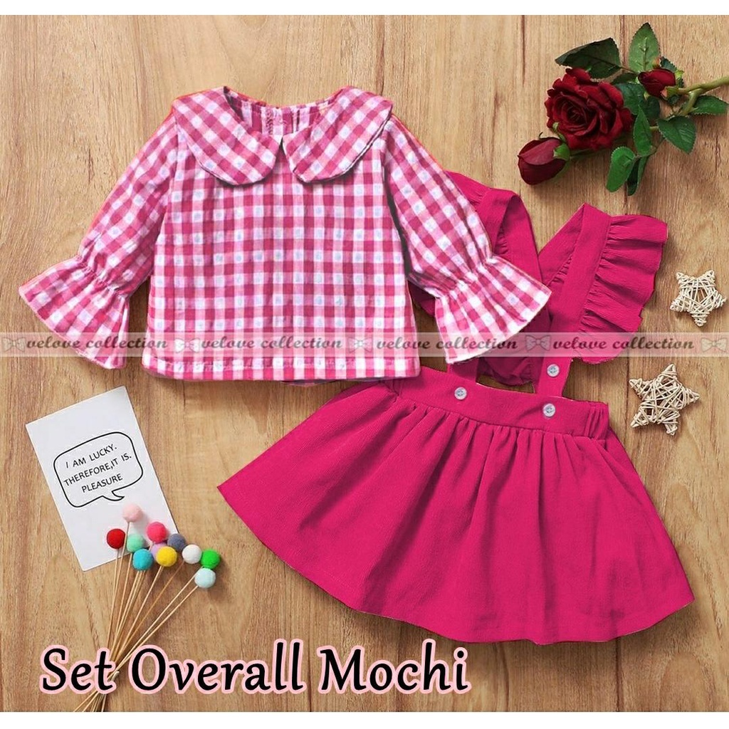 St Overall Mochi Baju Lebaran Anak Hari Raya Idul Fitri 2023 Untuk Usia 4_5 Tahun Tergantung Postur 