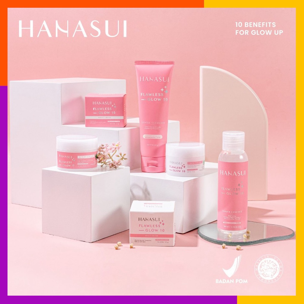 (ECER) / HANASUI FLAWLESS GLOW 10 PAKET LENGKAP 4IN1