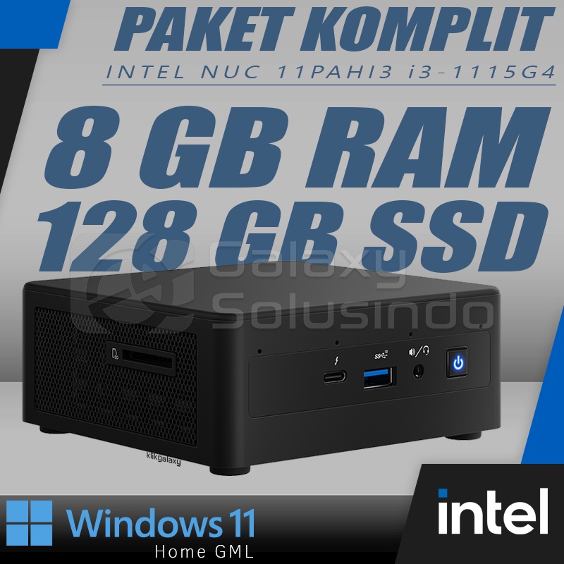 PAKET Intel NUC 11PAHI3 PAHI3 i3-1115G4 8GB RAM 128GB SSD Mini PC Windows 11 Home GML