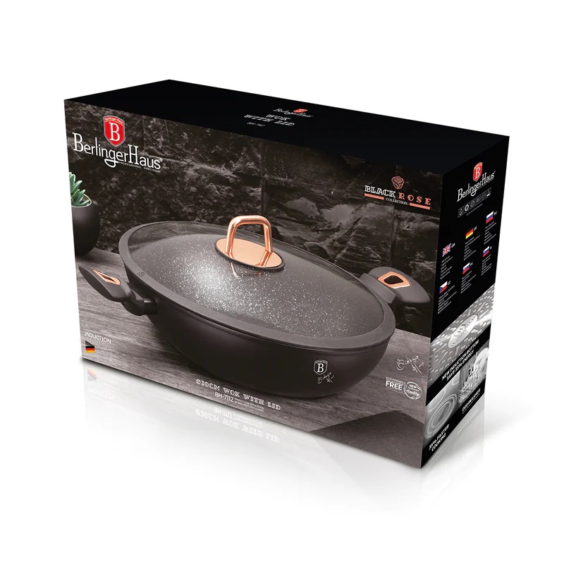 Berlinger Haus Wok With Lid 30cm poinku edition - panci granit mewah - stok terbatas murah promo