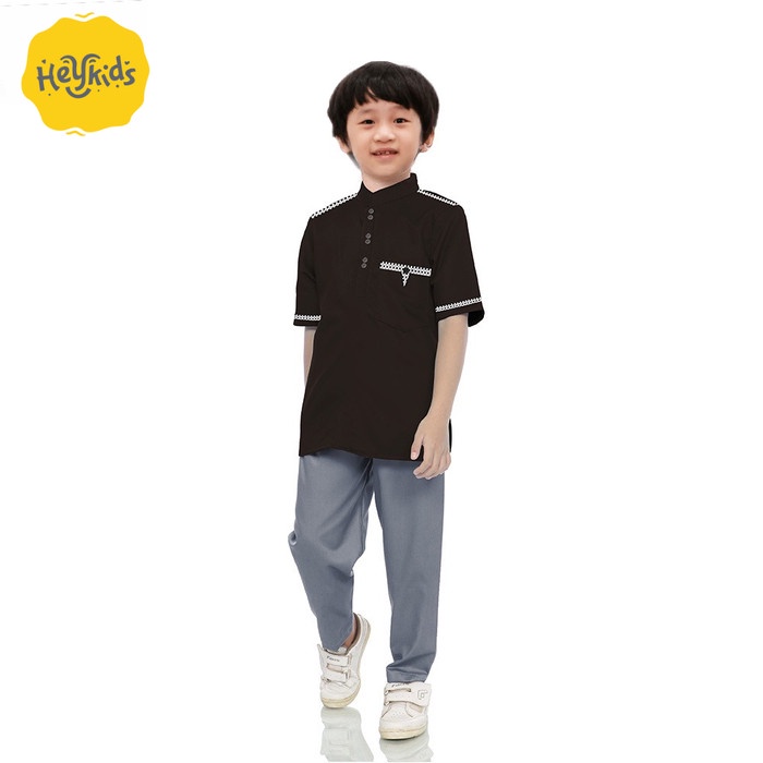 Setelan Koko anak Tojiro 2 - 12 tahun - baju koko anak laki laki - Hitam, XS