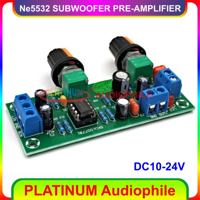 Sound Filter Subwoofer Pre Amplifier Dc 12-24V Low Pass Filter Subwoofer