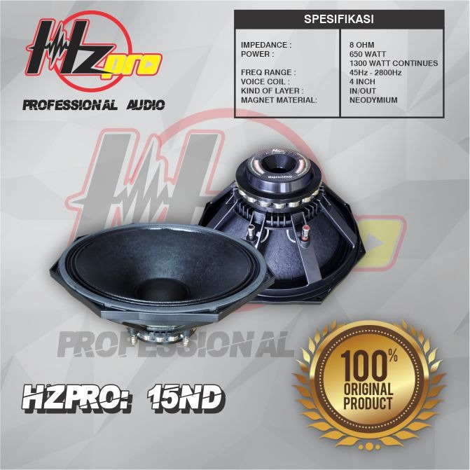 SPEAKER KOMPONEN HZ PRO 15ND ORIGINAL (15INCH)
