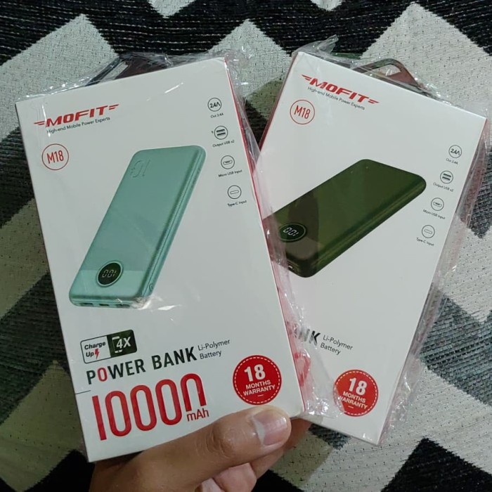 MOFIT M18 PowerBank 10000mAh New - Hitam Bisa COD Fast Charging Mini PROMO MURAH Terlaris D8Y8 Best 