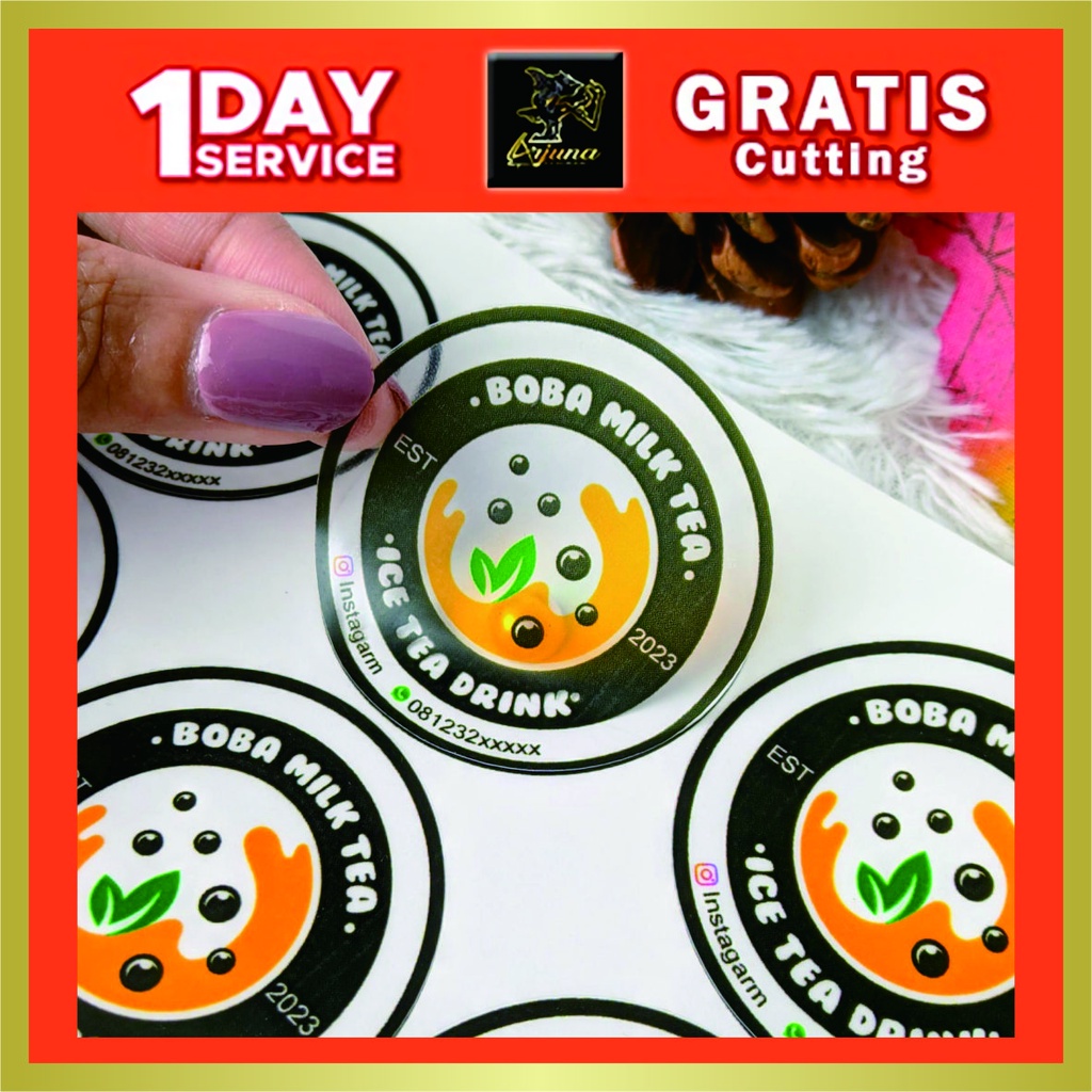 

Sticker Label Minuman Custom Cetak Stiker Produk Kemasan Minuman