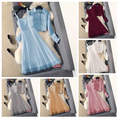 Set guardian SET ANGEL TILE Set 2in1 Tutu Guardian STELAN DRESS TUTU LONGDRESS WANITA SET DRES MURAH