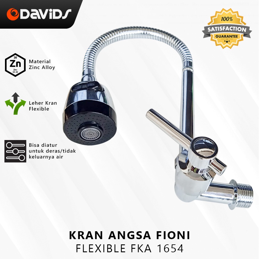 Kran Angsa Fleksibel Dapur Keran Cuci Piring Flexible Wastafel Dinding Engkol Fioni 1654