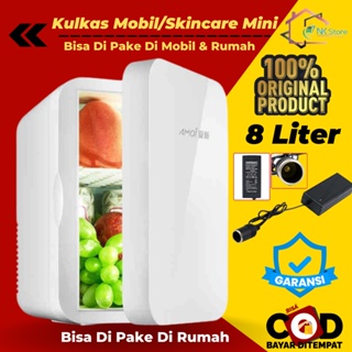 8Liter Kulkas Skincare Kosmetik Mini Mobil Portable 2in1 Cooler Warmer 8L - HD-8L Pendingin Dan penghangat