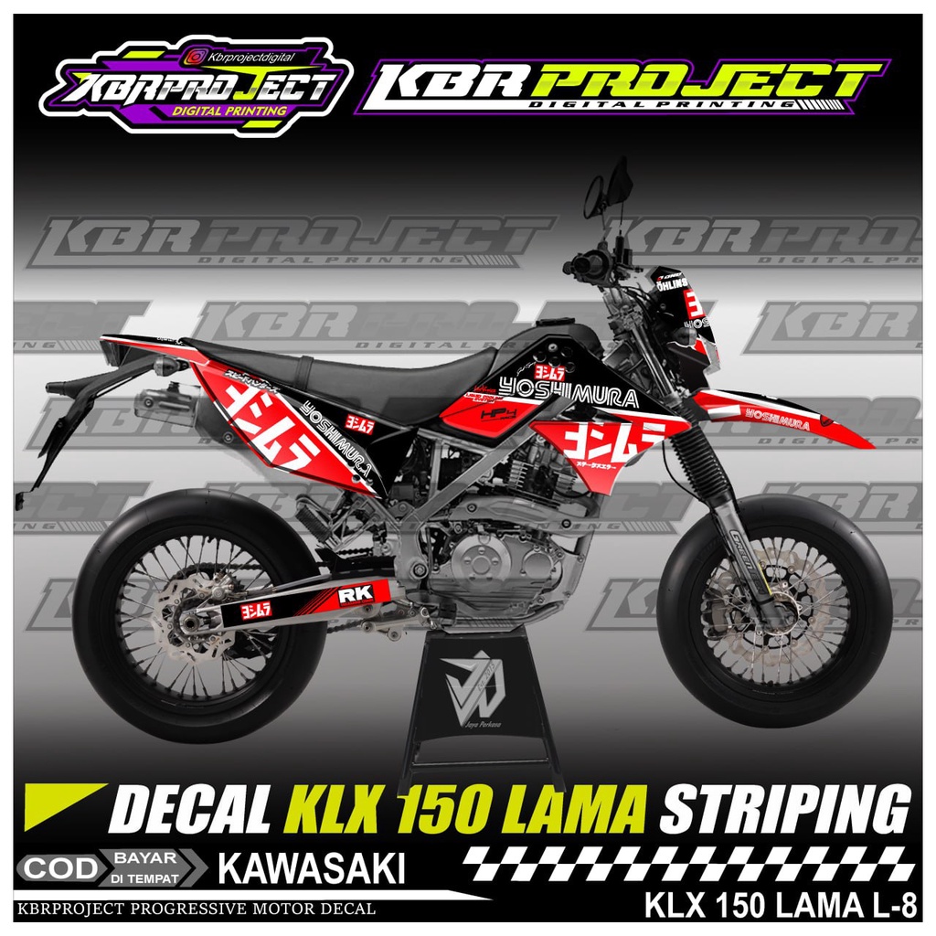 KLX 150 LAMA STIKER MOTOR KEREN DECAL STIKER FULL BODY LIS VARIASI KLX 150 LAMA STIKER MOTOR KAWASAK