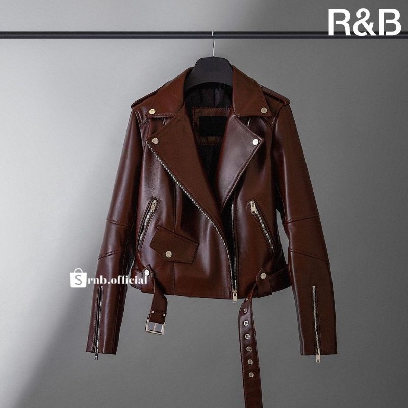 JAKET KULIT WANITA,JAKET KULIT RAMONES PU LEATHER MOTOSTYLE,NEW ARRIVAL JAKET KULIT COKLAT
