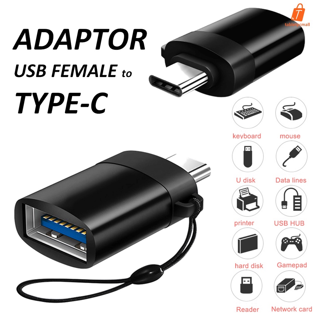 Adaptor USB 3.0 Female to Type C OTG Aluminium Alloy Material Hitam