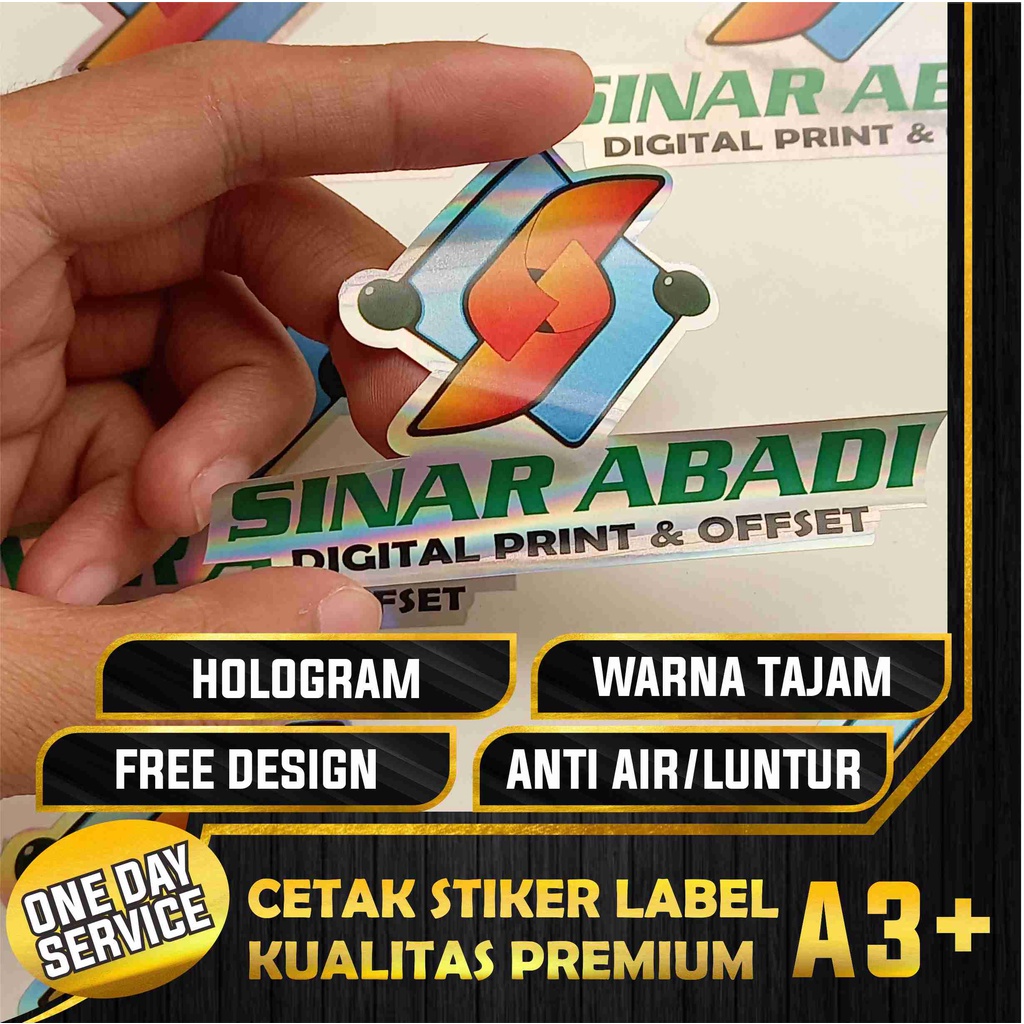 

Print Stiker Hologram A3+ Custom KISS CUT