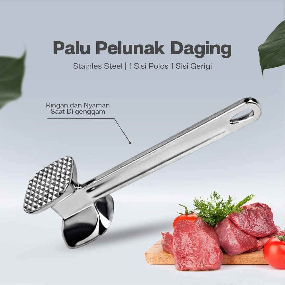 Palu Daging Pengempuk Pelunak Daging Stainless Tenderizer / Meat Hammer