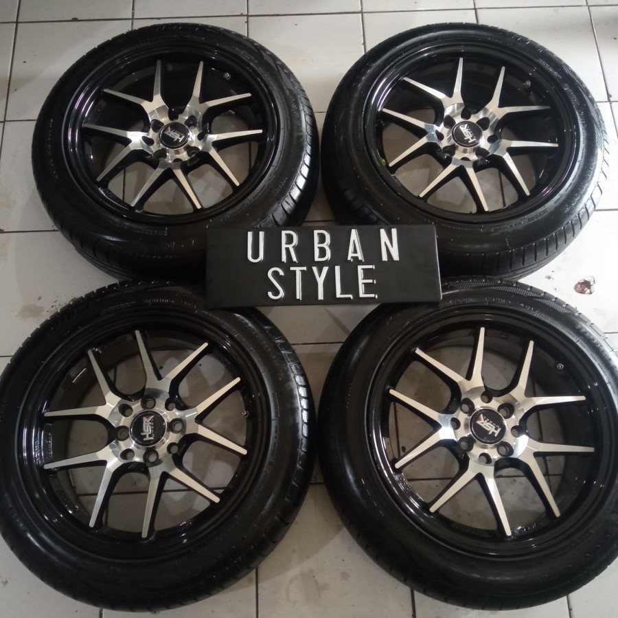 VELG MOBIL BEKAS HYURA BOROKO R16X7 BAUT 8X100/114 ET42 + 195 55 R16