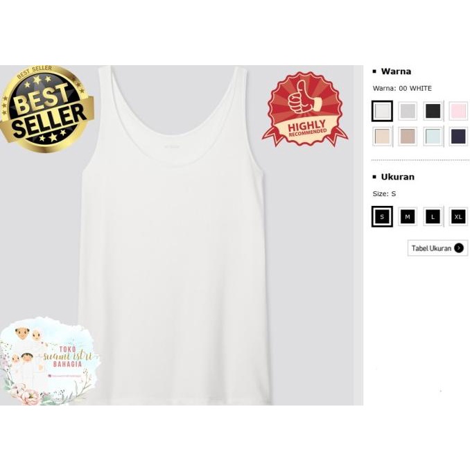 Kaos Dalam Wanita UNIQLO WOMEN AIRism ATASAN TANPA LENGAN Tank Top