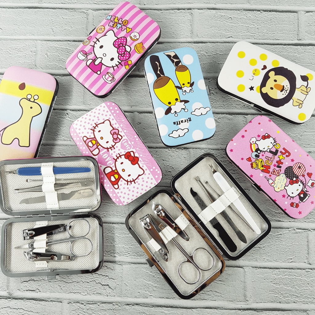 𝘈𝘉𝘎✰ Menicure Pedicure set 7in1 / Dompet Paket Pembersih Kuku Pinset Gunting Korek Kuping 1247