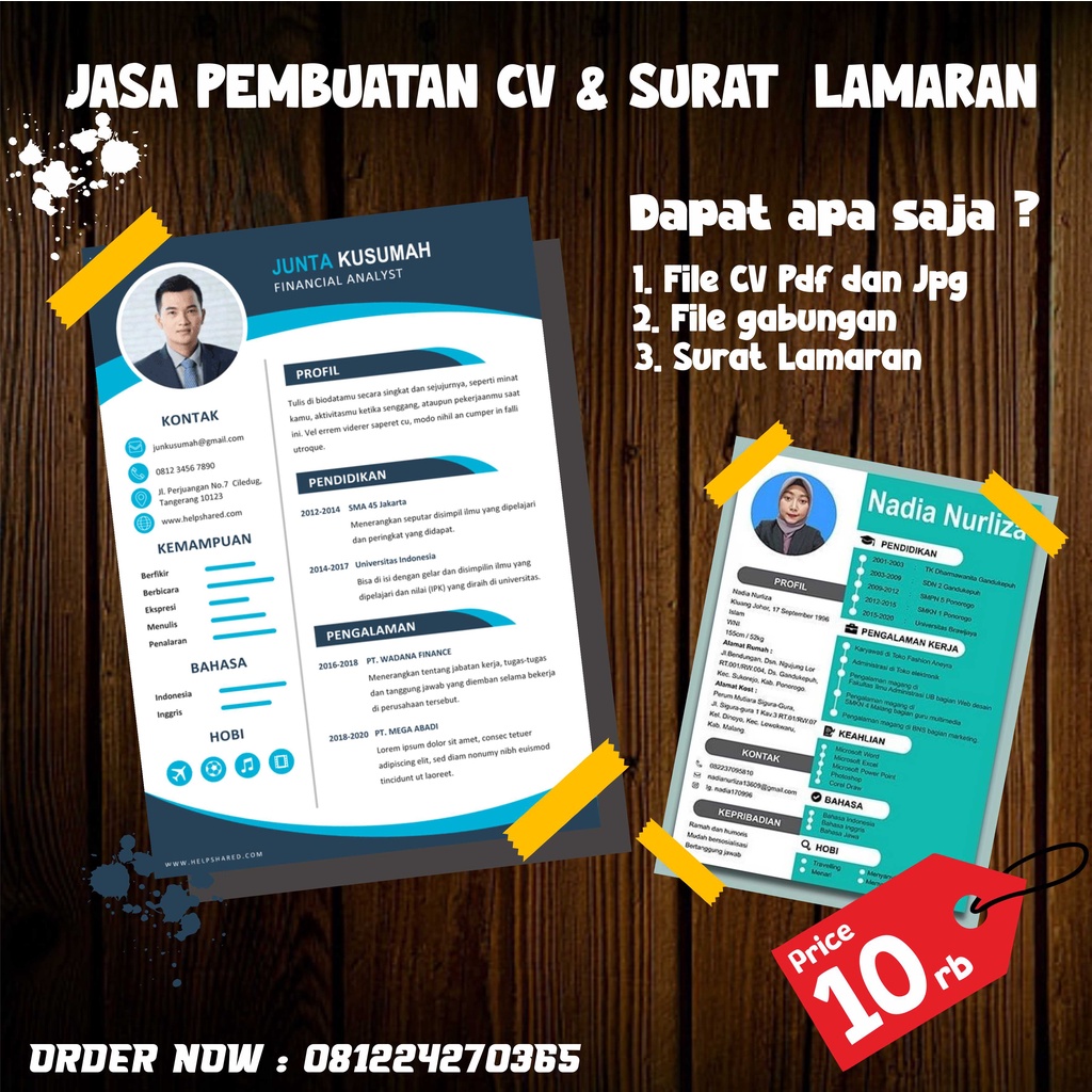 

PAKET DESAIN CV & LAMARAN KERJA KEREN DAN MODERN.