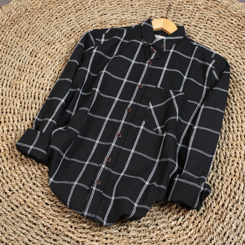 KEMEJA FLANEL LENGAN PANJANG UNISEX PREMIUM l FLANNEL HEM KOTAK KATUN JACK BROWN BRILL EIGHTY EIGHT 