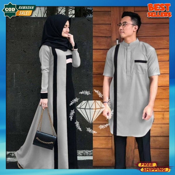 Bj Set Couple Suami Istri Pakaian Cupel Lebaran Baju Psangan Viral Setelan Couple Muslim Bestseller 