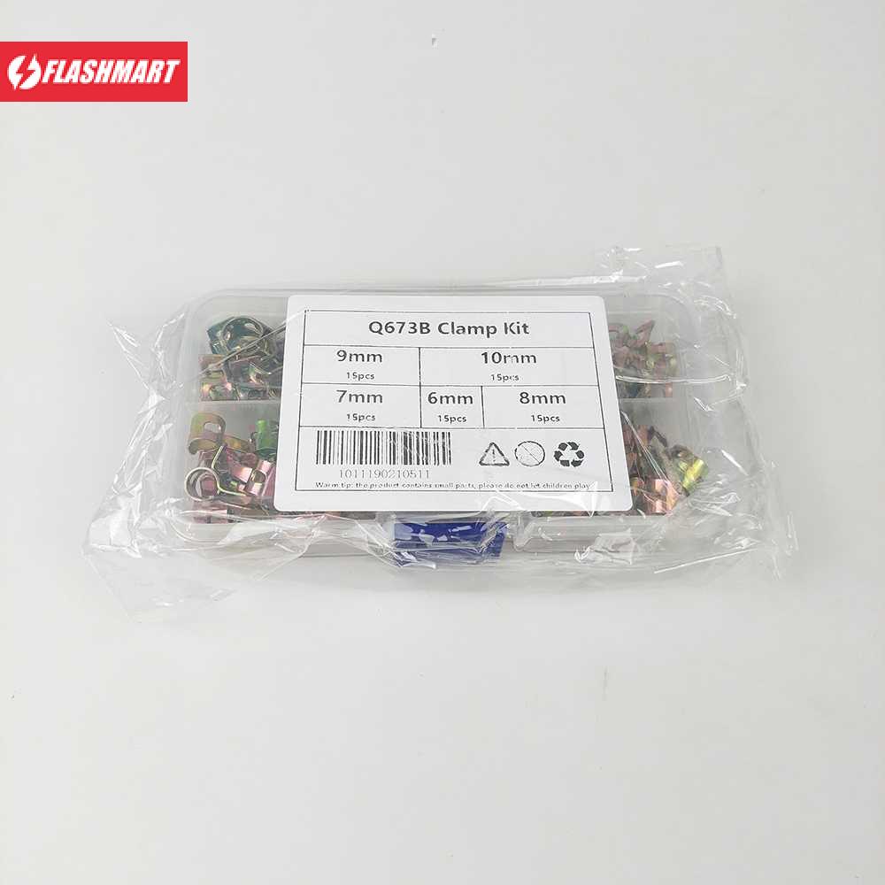 Flashmart Penjepit Selang Ledeng Pipe Clamp Fastener 6-10mm 75PCS - Q673B