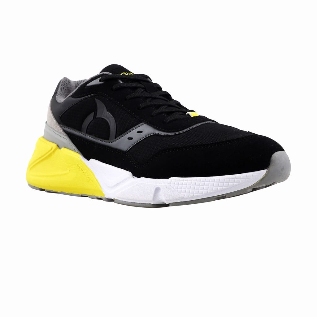 SEPATU SNEAKERS  RUNNING ORTUSEIGHT MONTREAL - BLACK WHITE YELLOW