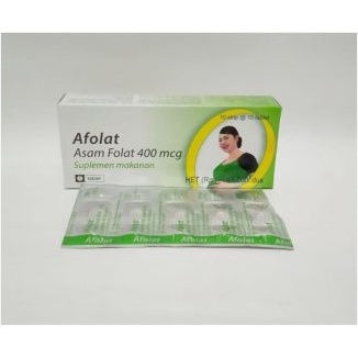 Asam Folat Afolat 400 MCG Per Strip Isi 10 Tablet ORI Untuk Vitamin Progam Hamil Kesuburan Folavit Suplemen