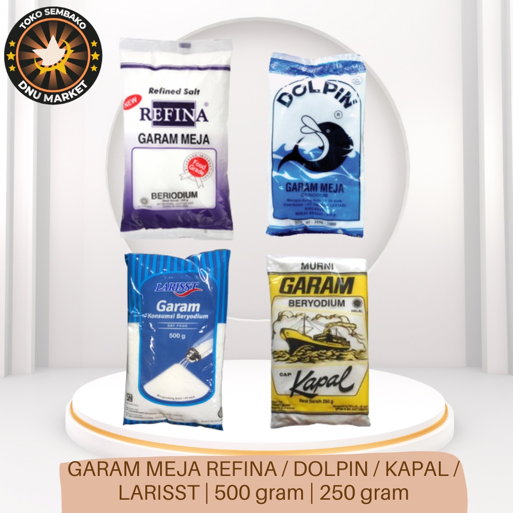 

GARAM | GARAM MEJA REFINA ATAU DOLPIN ATAU LARISST ATAU KAPAL | GARAM SEGI TIGA EMAS | 250gram ATAU 500gram