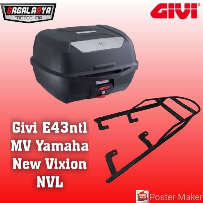 Top Box Givi E43ntl Bracket Top Box original Givi MV Yamaha New Vixion NVL bukan Kucay statis dan Gp