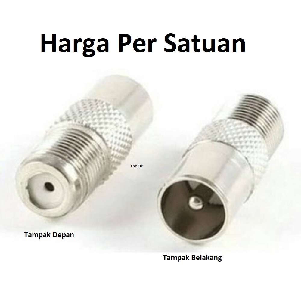 Sambungan F to TV Male Jack Connector Antena TV Drat Male Konektor
