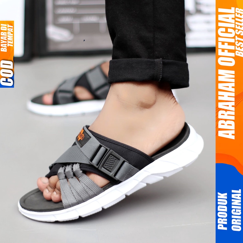 ABRAHAM SANUR Sandal Slide Pria Sendal Slop Distro Terbaru