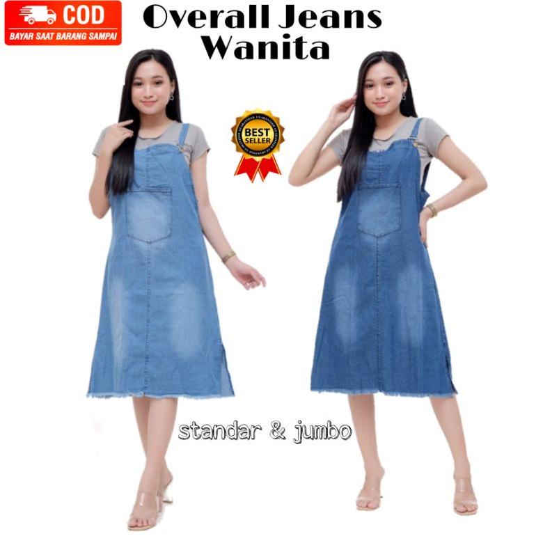PALING LARIS overall jeans wanita/jeans overall/overall dress/overall jumbo